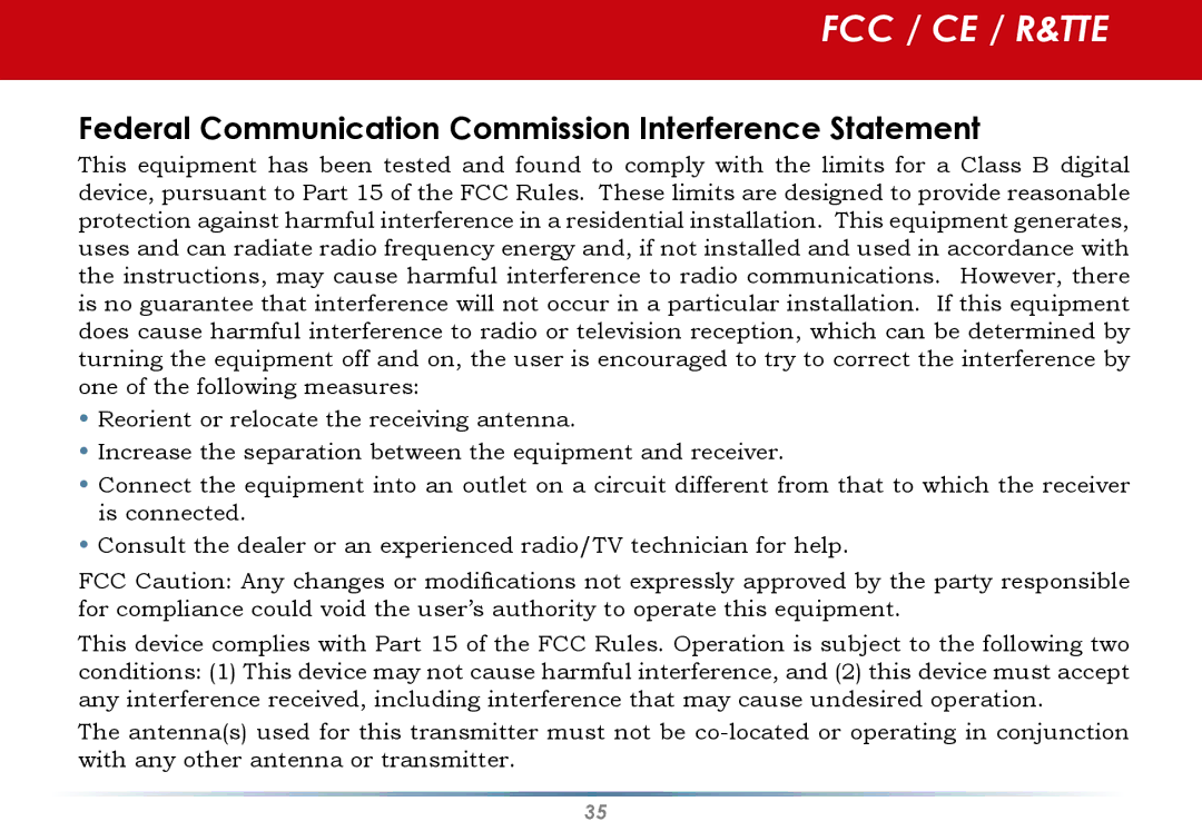 Infinity WLI-U2-G300N user manual Fcc / Ce / R&Tte 