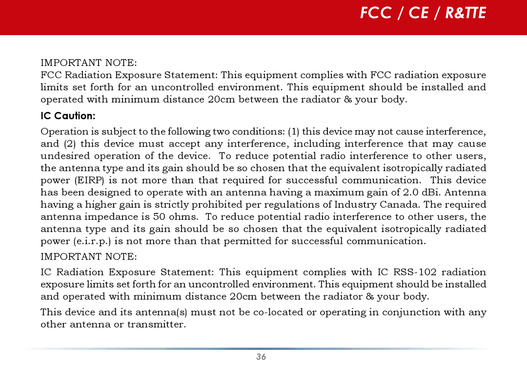 Infinity WLI-U2-G300N user manual IC Caution 