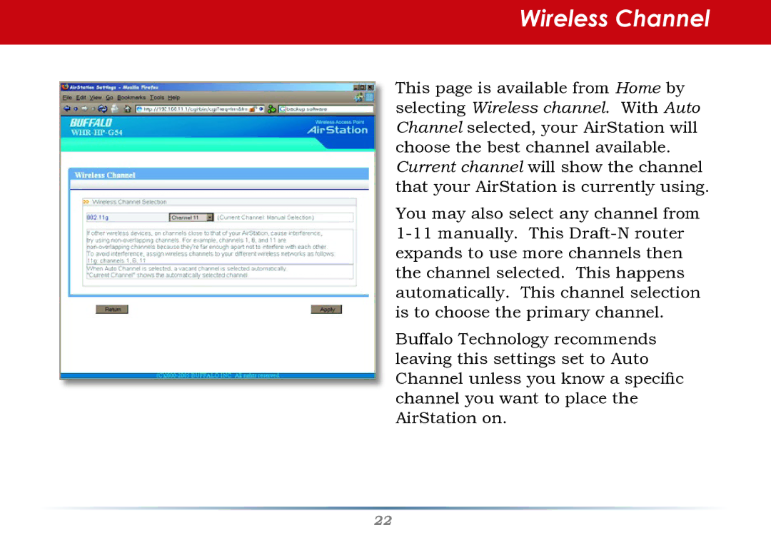 Infinity WZR-G300N user manual Wireless Channel 