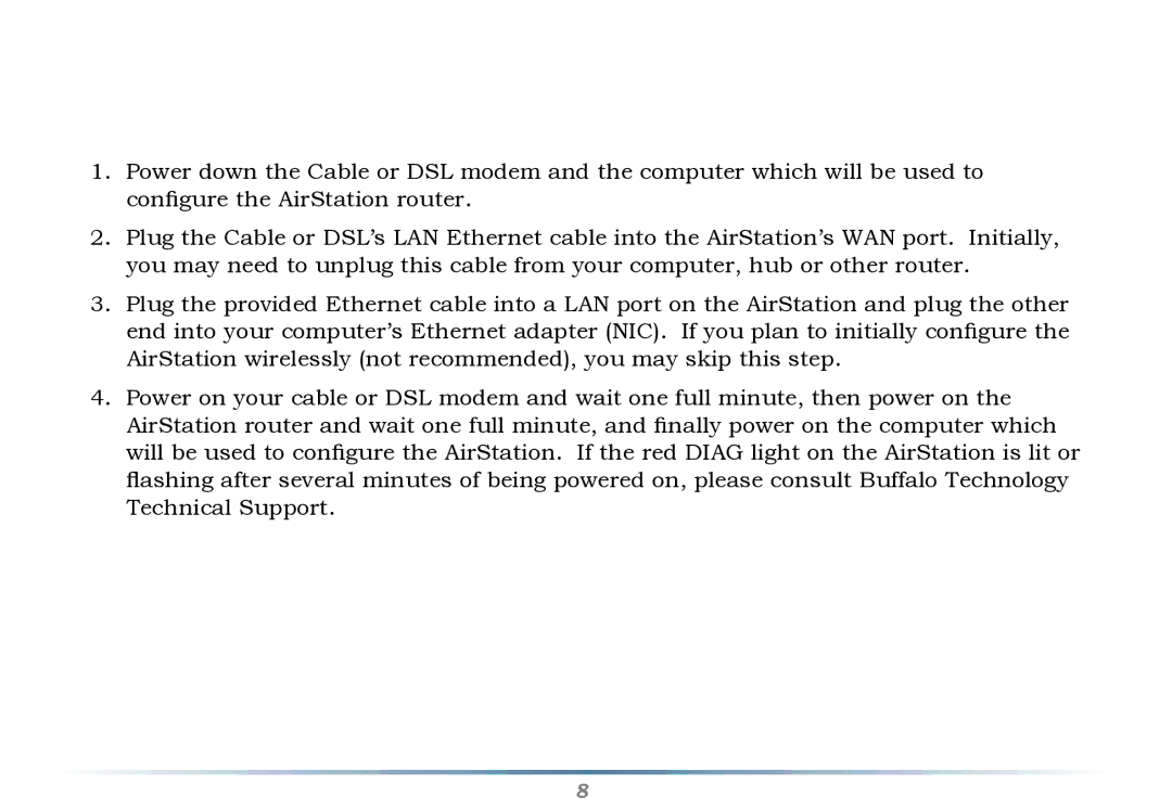 Infinity WZR-G300N user manual Connecting your AirStation 