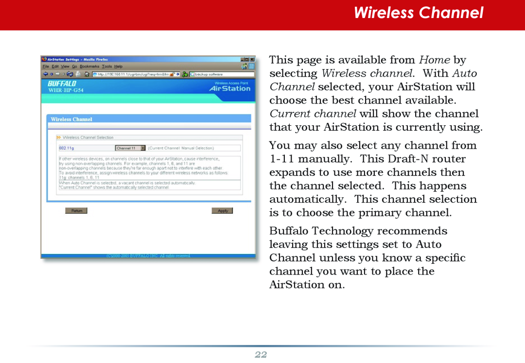 Infinity WZR-G300N user manual Wireless Channel 