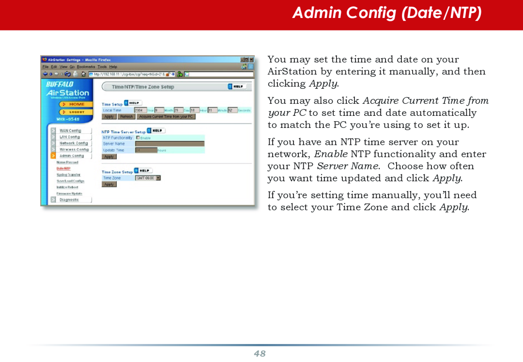 Infinity WZR-G300N user manual Admin Config Date/NTP 