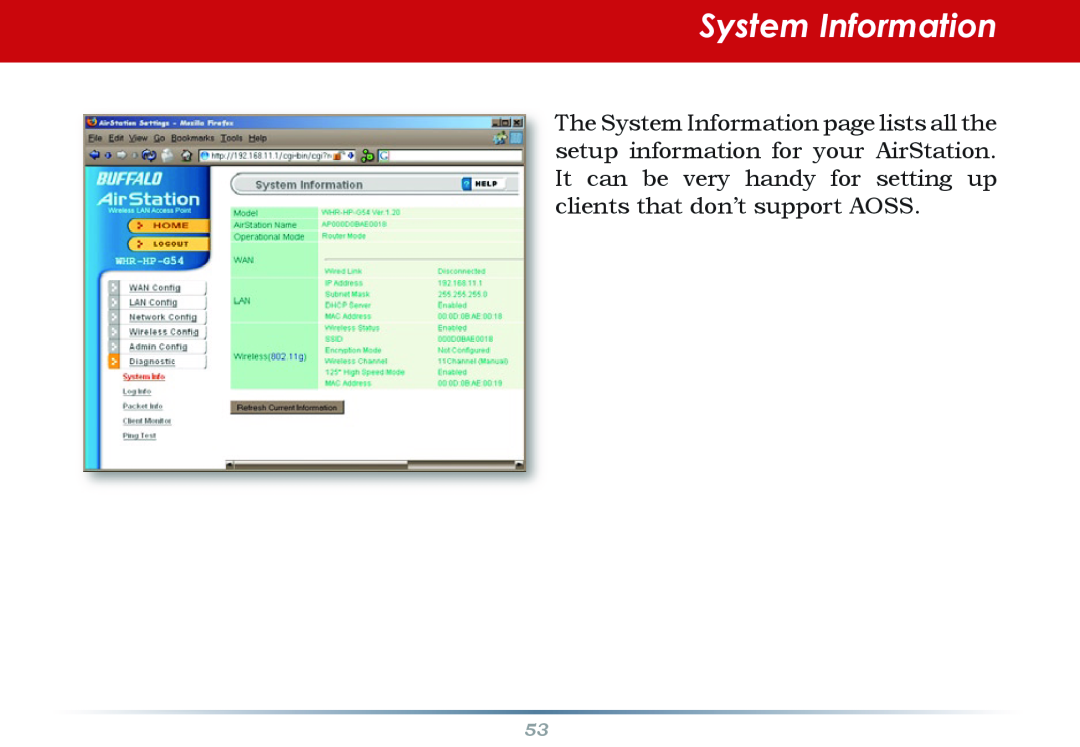 Infinity WZR-G300N user manual System Information 