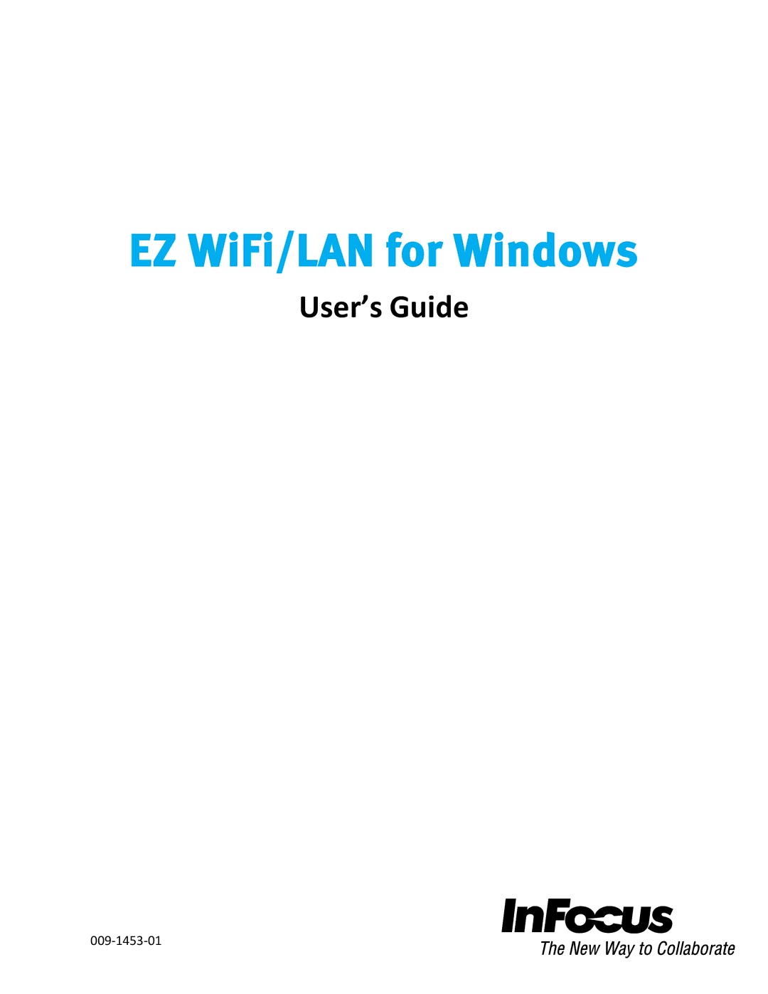 InFocus 009-1453-01 manual EZ WiFi/LAN for Windows 