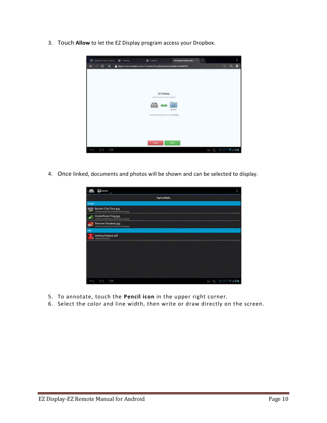 InFocus 009-1455-00 manual EZ Display-EZ Remote Manual for Android 