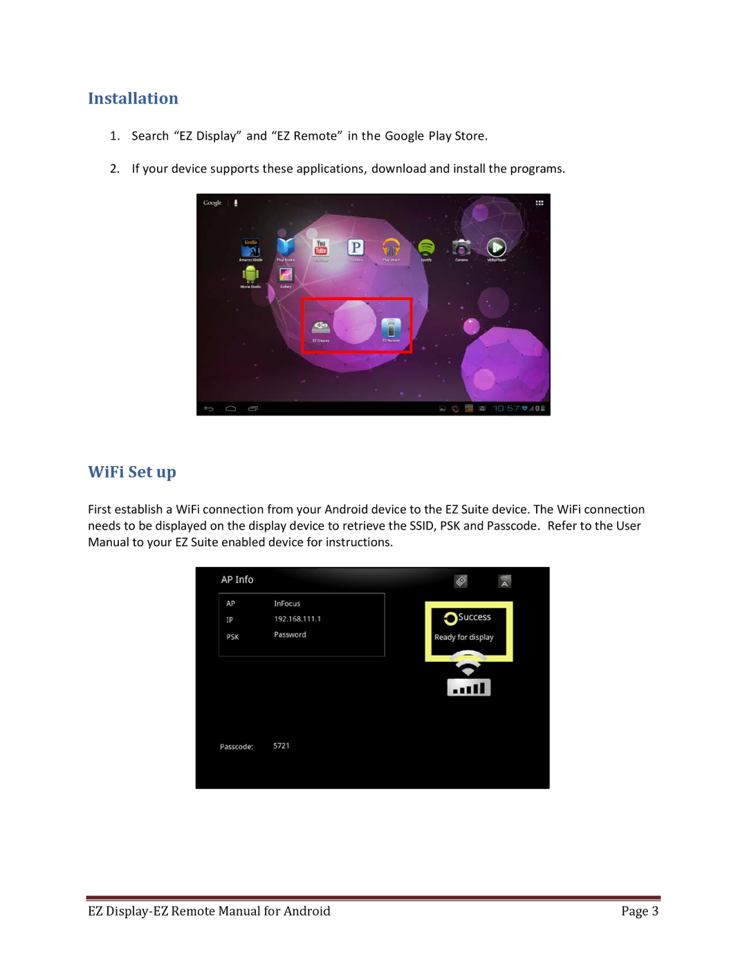 InFocus 009-1455-00 manual Installation 