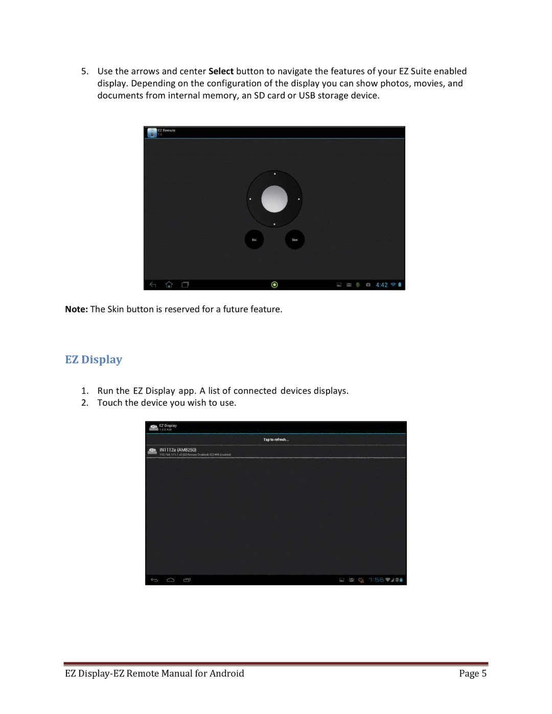 InFocus 009-1455-00 manual EZ Display 