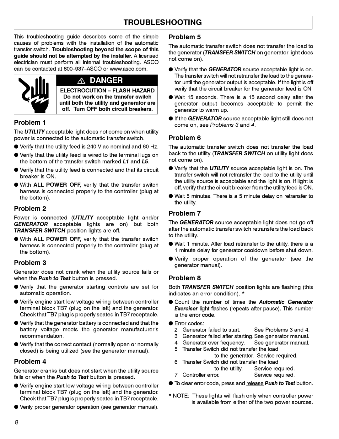 InFocus 165 owner manual Troubleshooting, Problem, Electrocution Flash Hazard 