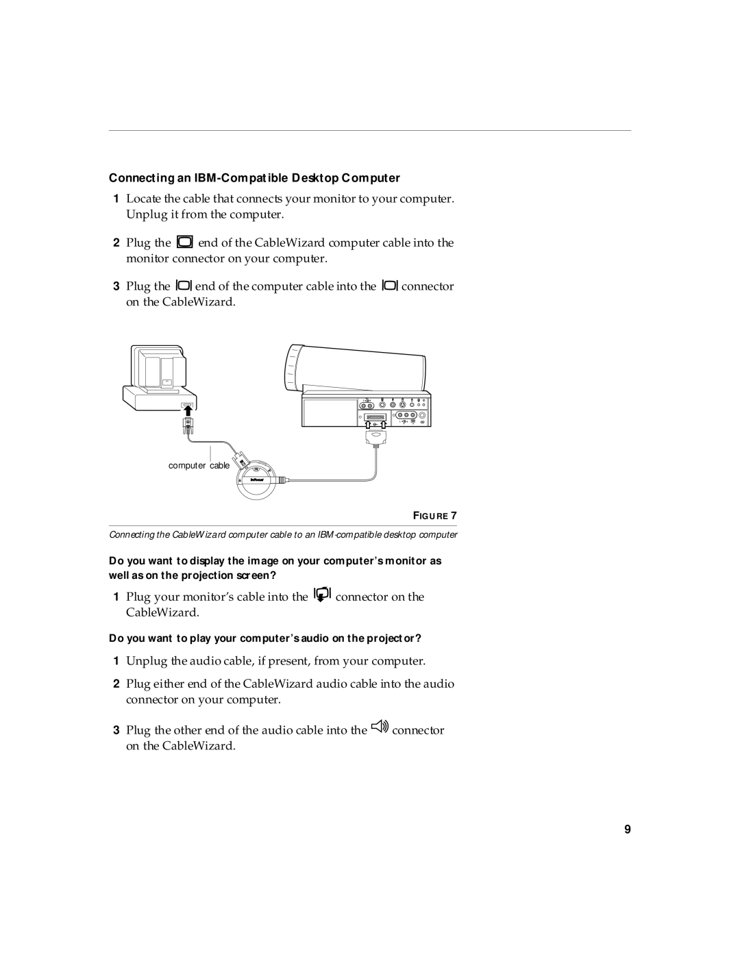 InFocus 220, 210 manual Connecting an IBM-Compatible Desktop Computer 