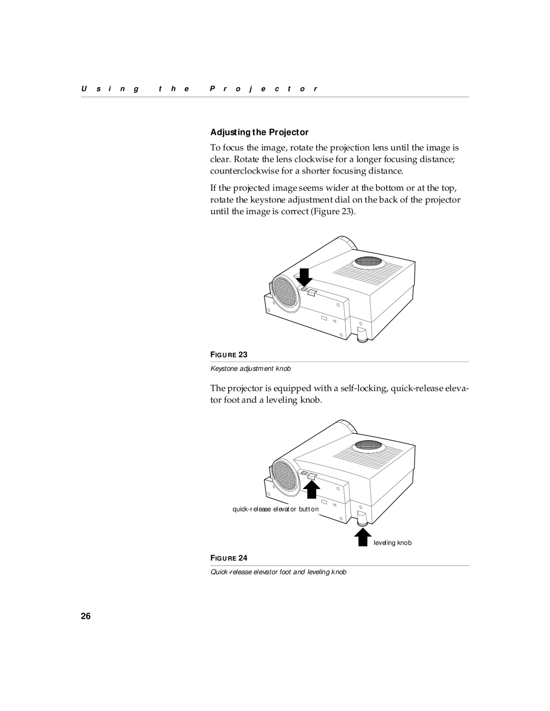 InFocus 210, 220 manual Adjusting the Projector 