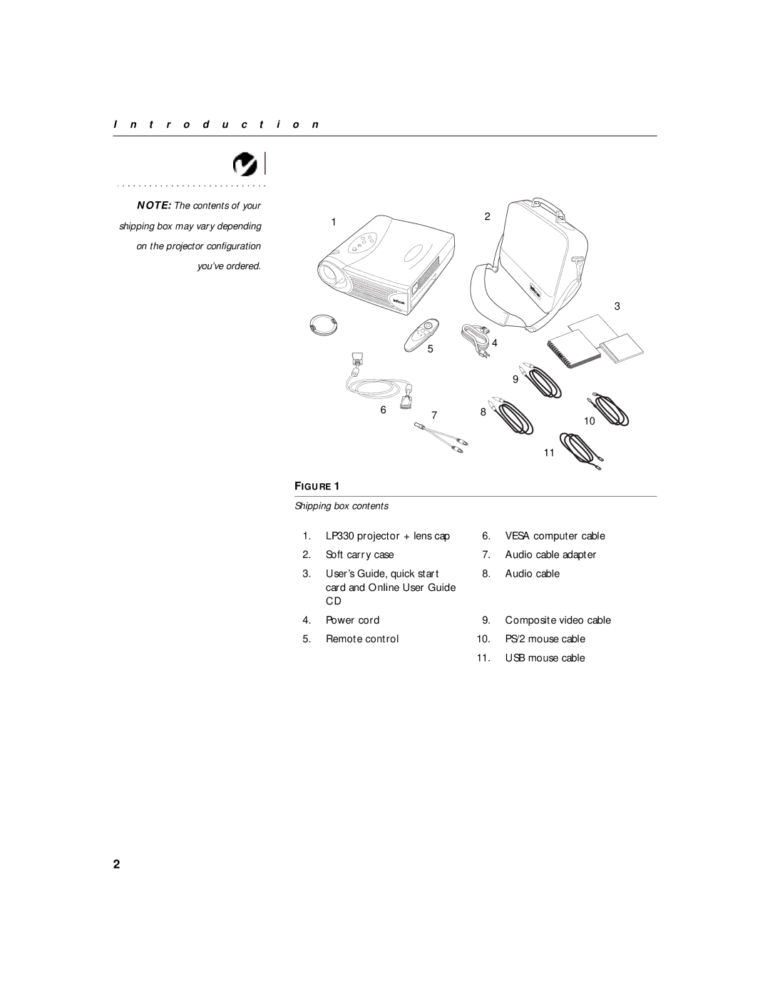 InFocus 330 manual T r o d u c t i o n 