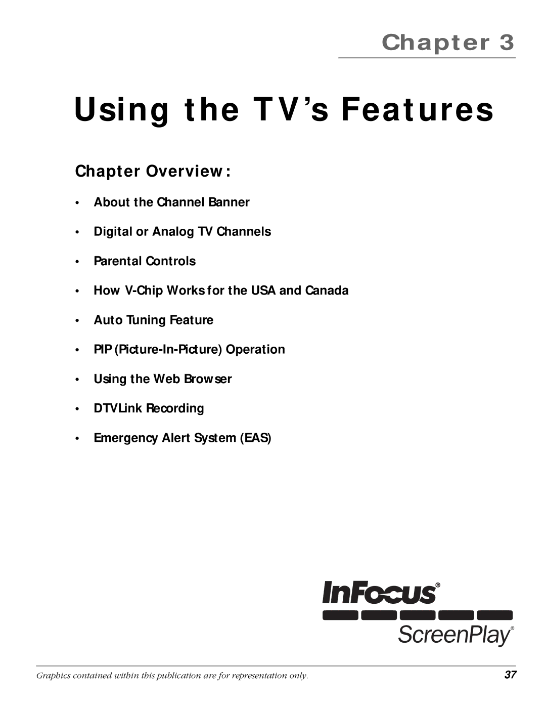 InFocus 50md10, 61md10 manual Using the TV’s Features 