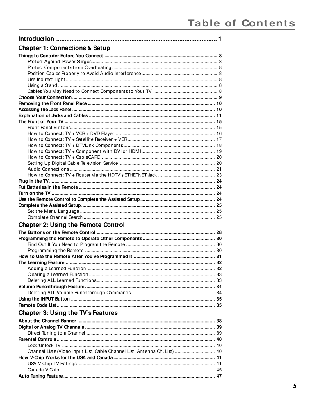 InFocus 50md10, 61md10 manual Table of Contents 