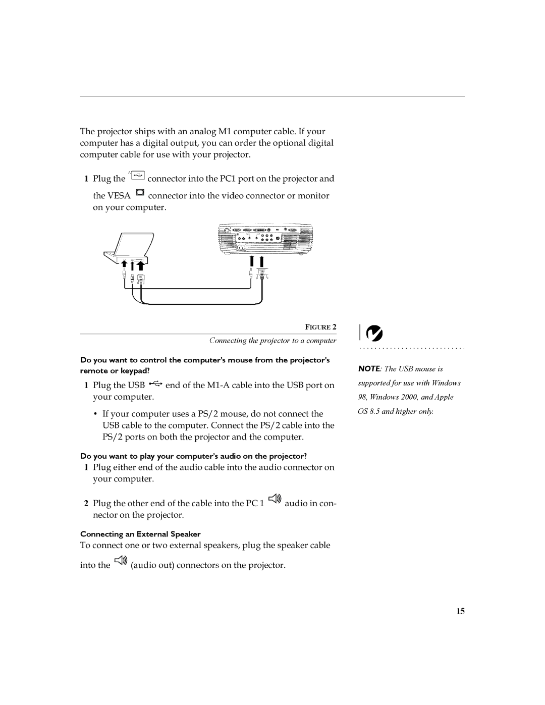 InFocus 630 manual Qhfwrurqwkhsurmhfwru, Do you want to play your computer’s audio on the projector? 