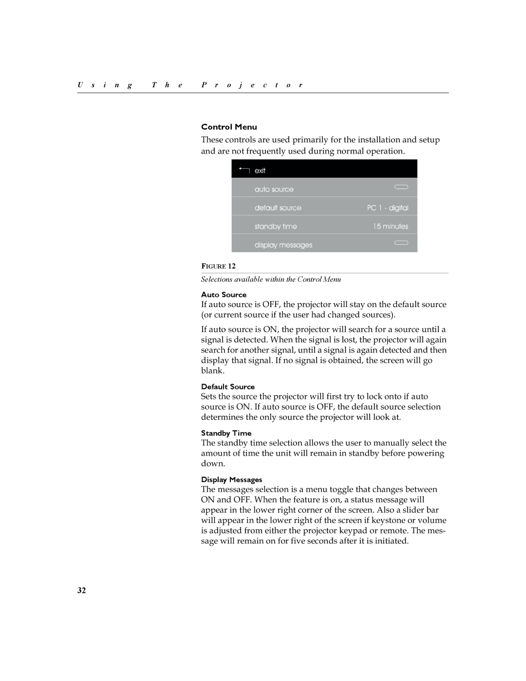 InFocus 630 manual Control Menu, Eodqn 