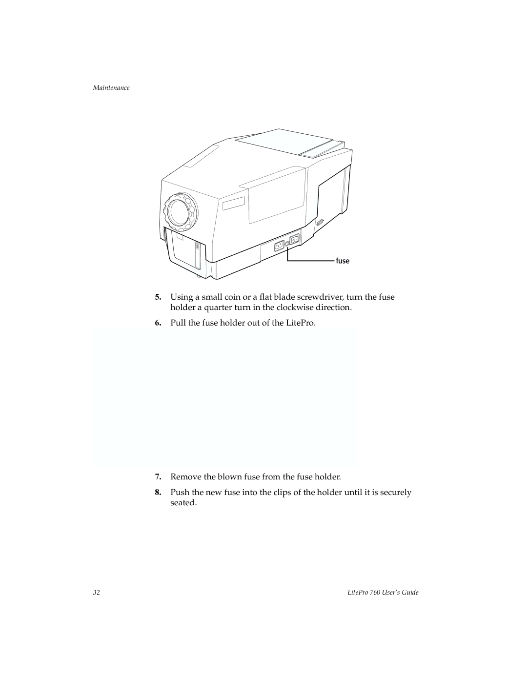 InFocus 760 manual Maintenance 