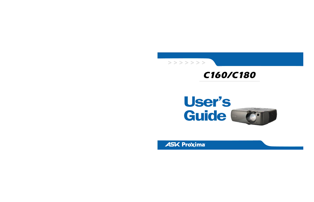 InFocus C160 manual User’s Guide 