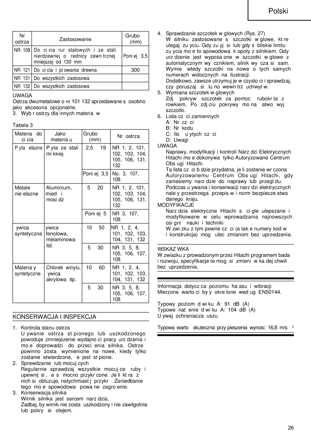 InFocus CR 13V manual Konserwacja I Inspekcja, Modyfikacje, Wskazówka 