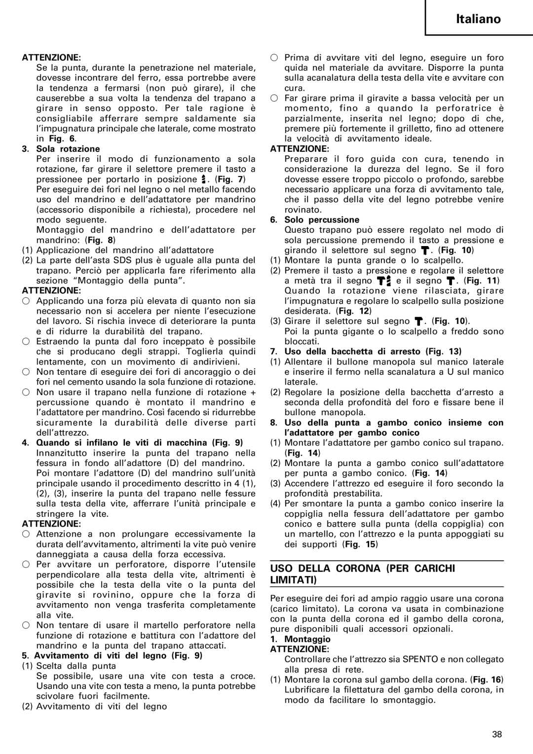 InFocus DH 24PC manual USO Della Corona PER Carichi Limitati 