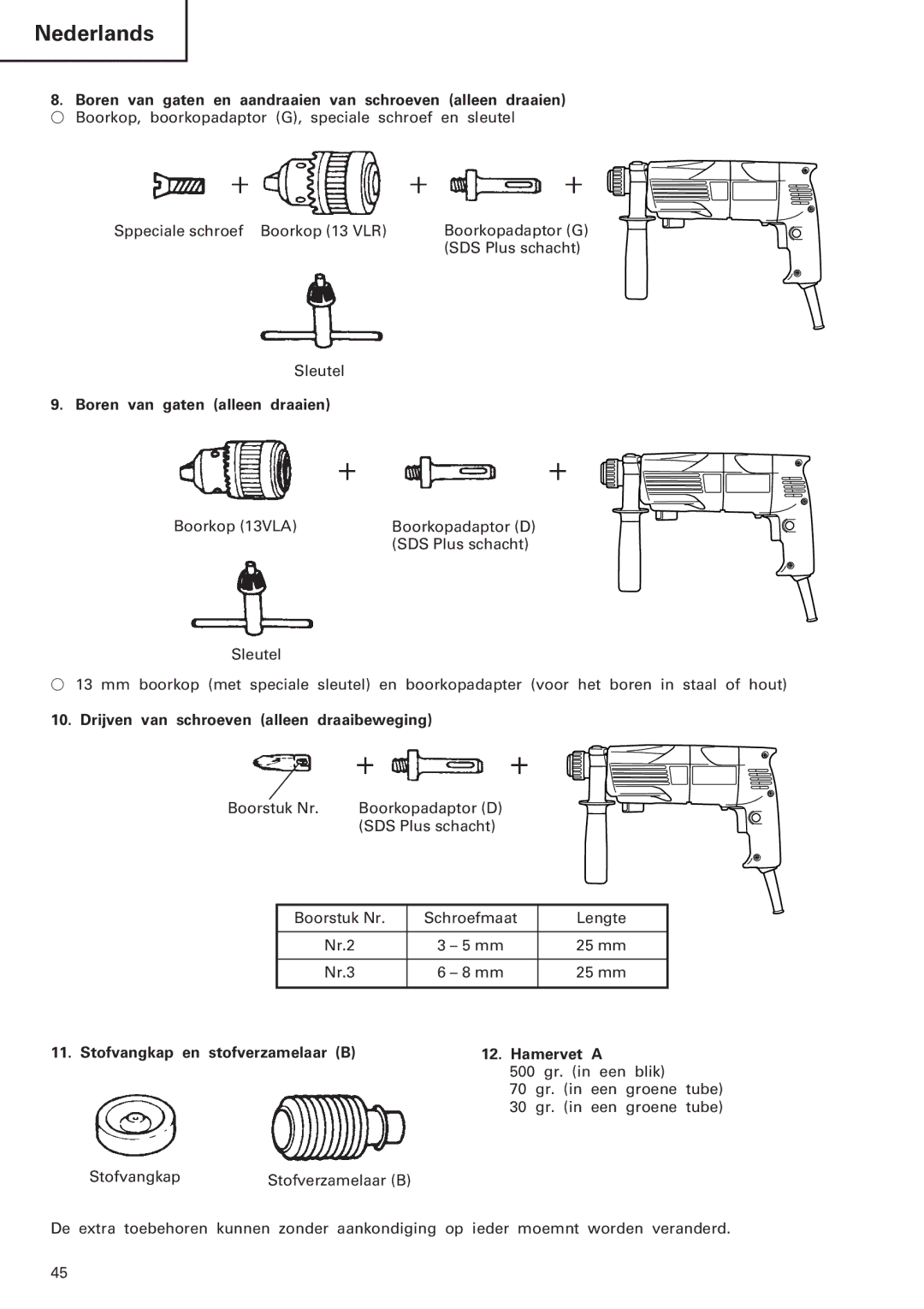 InFocus DH 24PC manual Boren van gaten en aandraaien van schroeven alleen draaien, Boren van gaten alleen draaien 