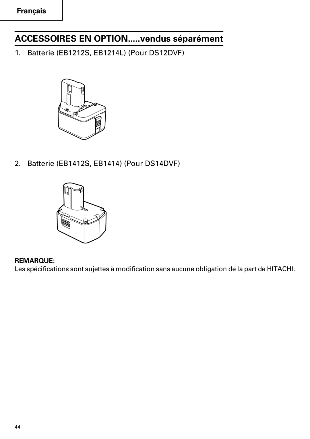 InFocus DS 14DVF instruction manual Accessoires EN OPTION.....vendus séparément 