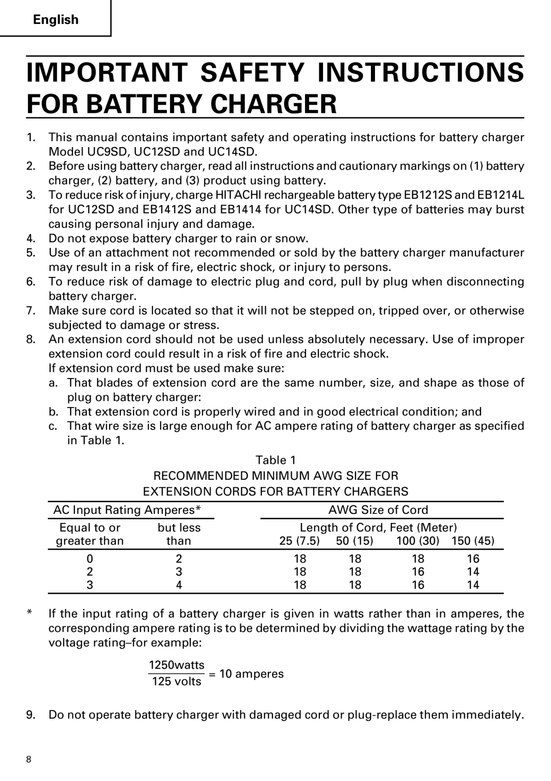 InFocus DS 14DVF instruction manual Important Safety Instructions for Battery Charger 