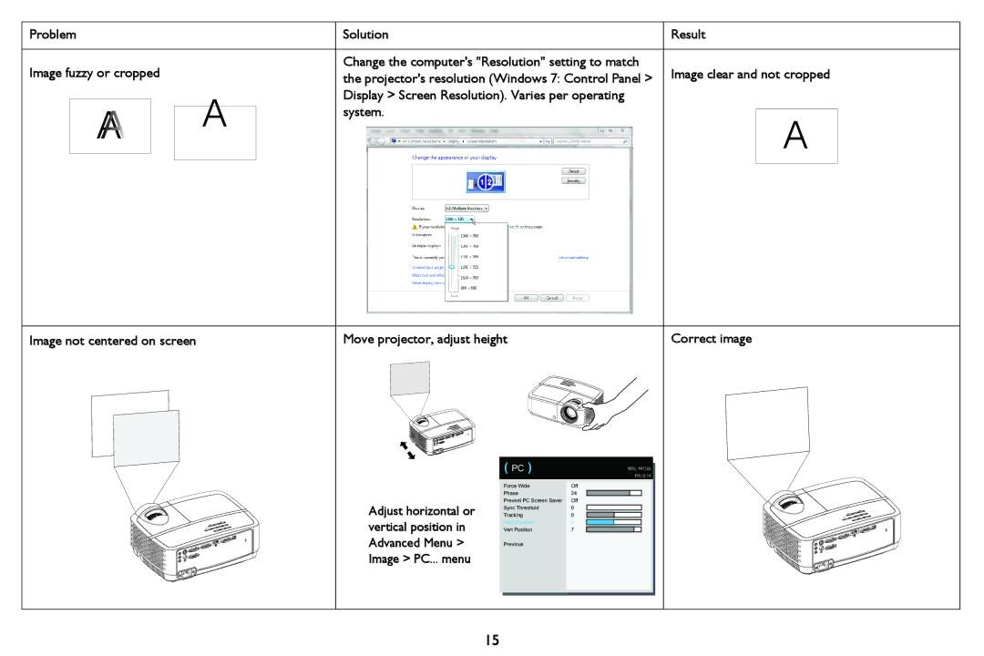 InFocus IN116a, IN114STa, IN118HDSTa, IN112aT, IN114aT, IN118HDa manual Adjust horizontal or 