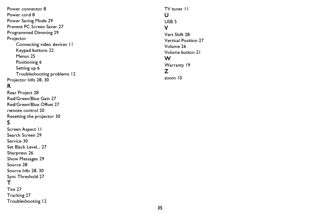 InFocus IN112aT, IN116a, IN114STa, IN118HDSTa, IN114aT, IN118HDa manual Usb 