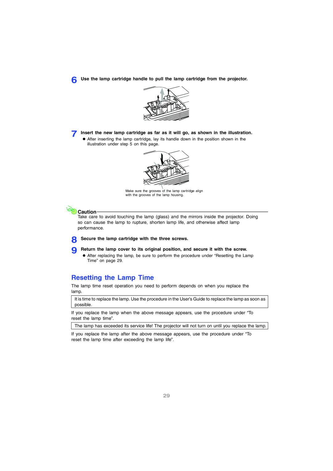 InFocus IN12 manual Resetting the Lamp Time 