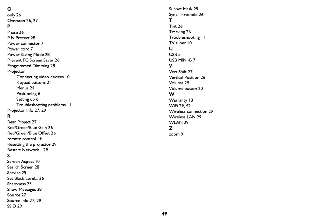 InFocus IN126a, IN124a, IN122a manual 