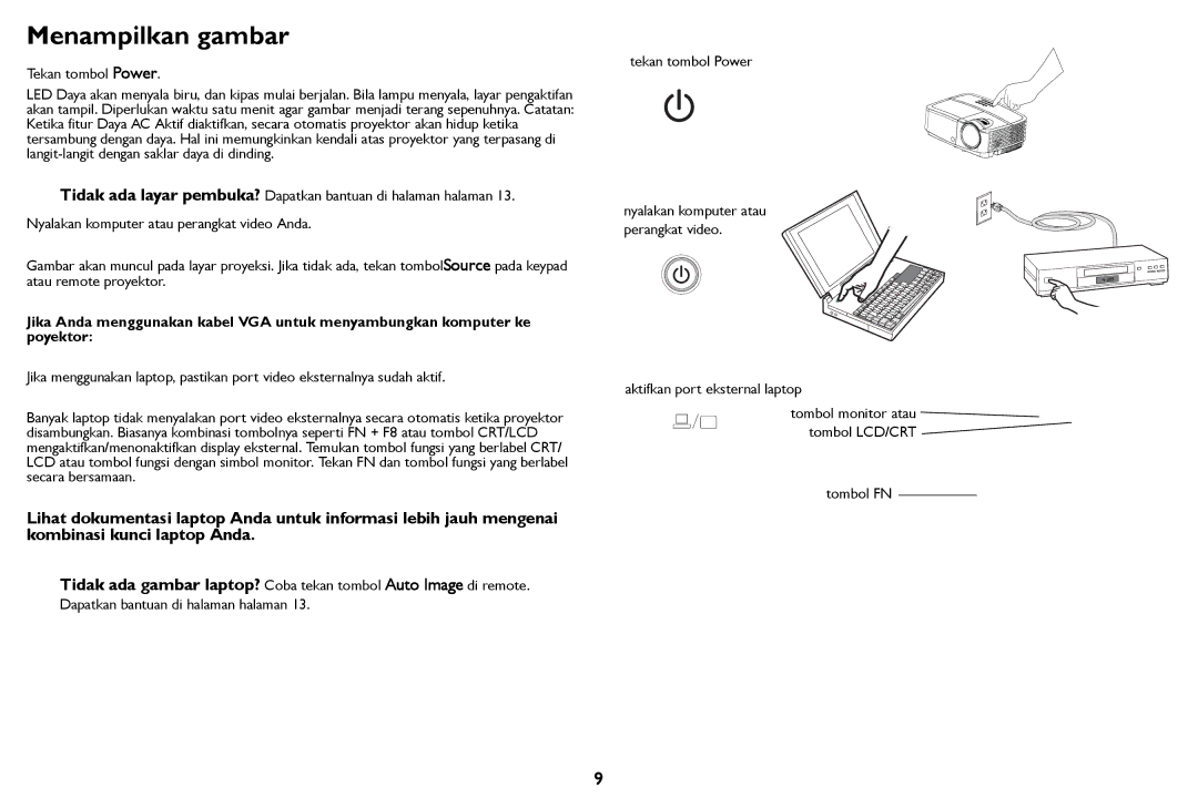 InFocus IN124STa, IN126STa manual Menampilkan gambar 