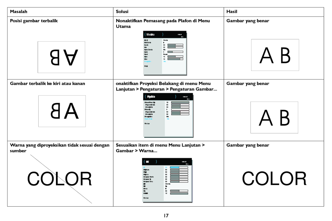 InFocus IN124STa, IN126STa manual Color 