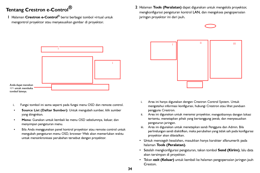 InFocus IN126STa, IN124STa manual Tentang Crestron e-Control 