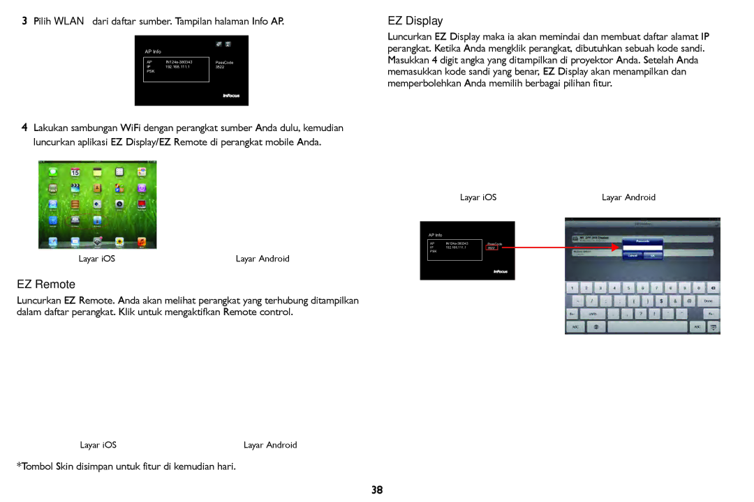 InFocus IN126STa, IN124STa manual EZ Display, EZ Remote 