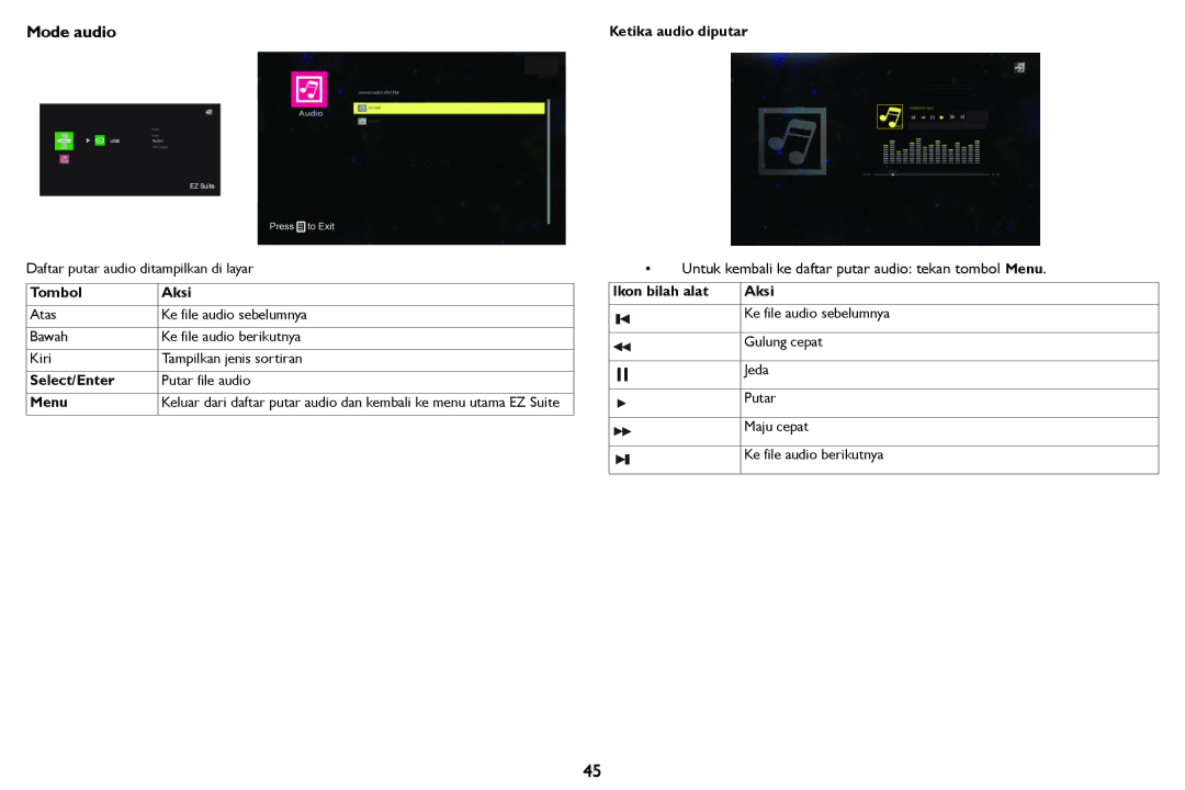 InFocus IN124STa, IN126STa manual Mode audio 