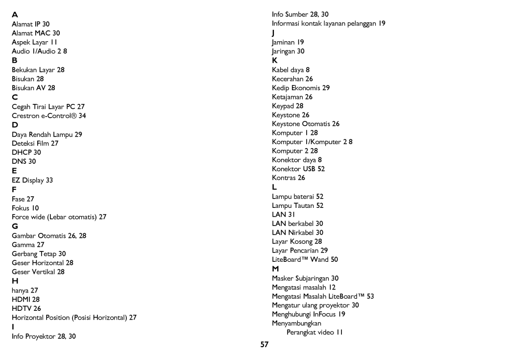 InFocus IN124STa, IN126STa manual Dhcp 