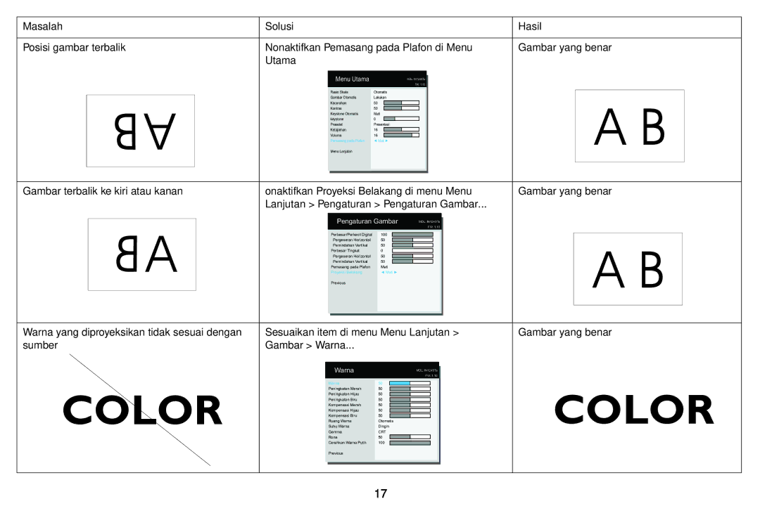 InFocus IN124STa, IN126STa manual Color 