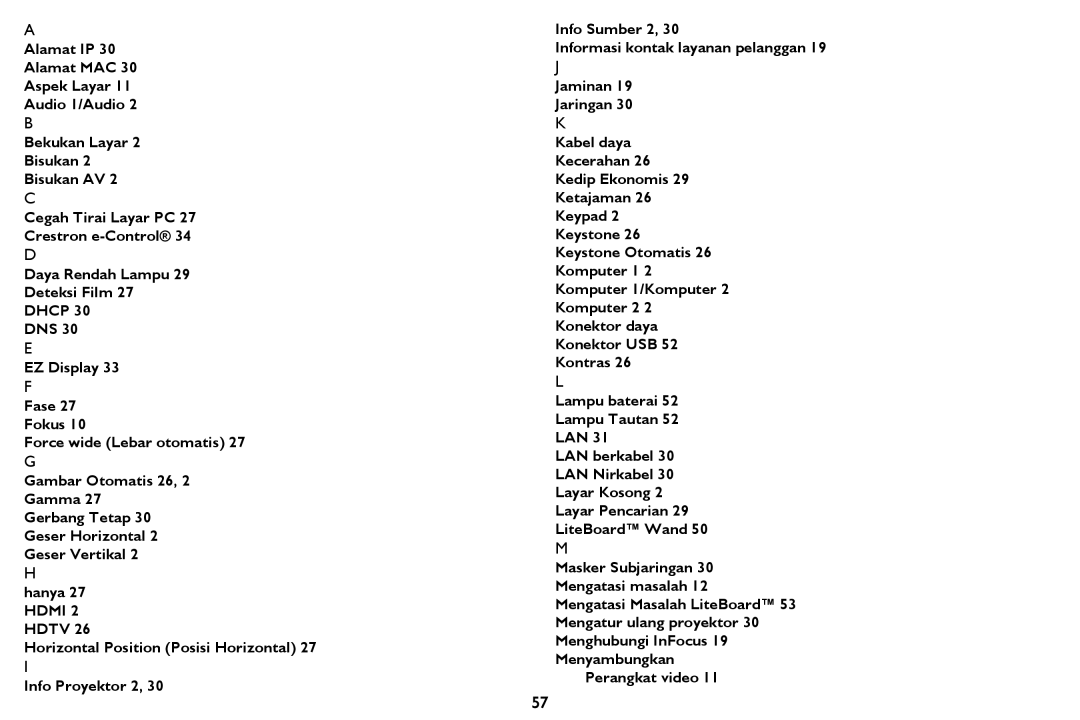 InFocus IN124STa, IN126STa manual Dhcp 