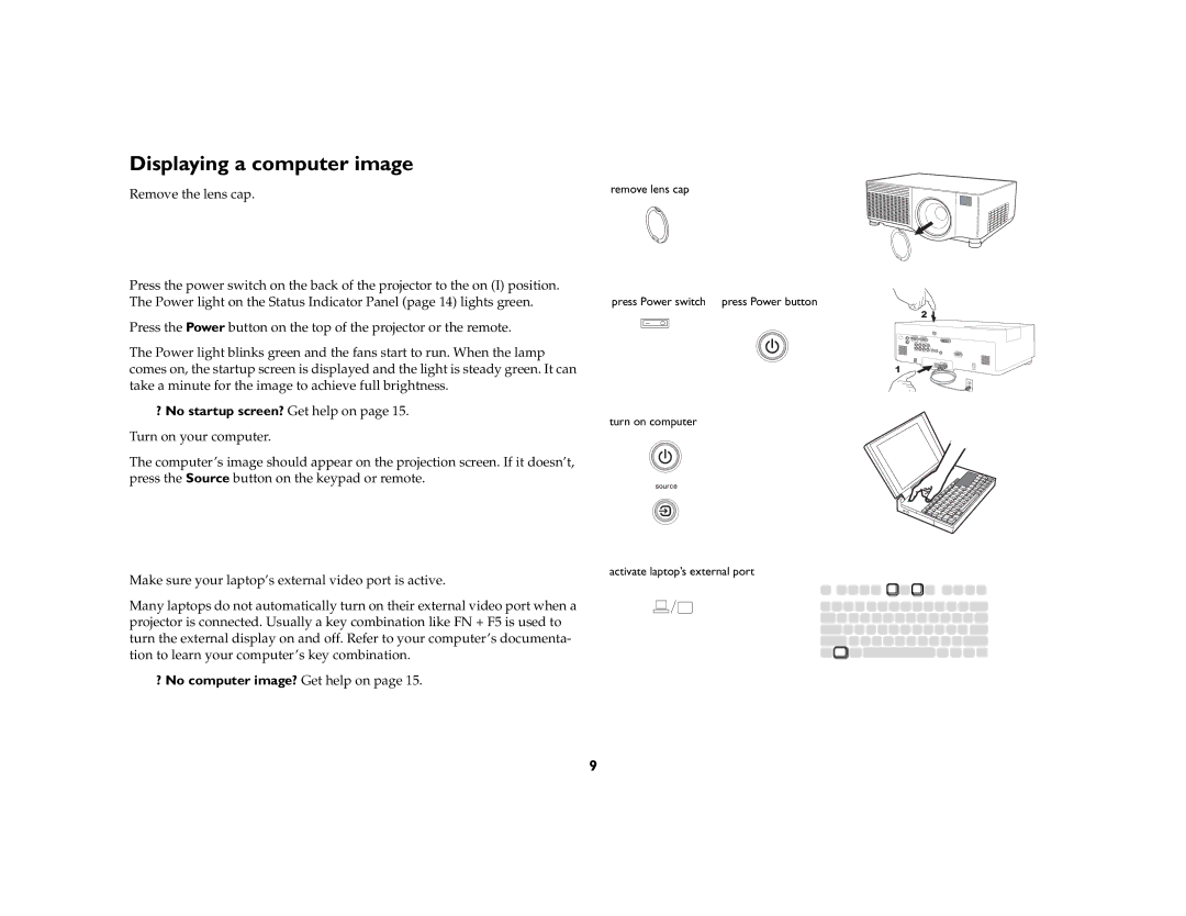 InFocus IN42ff manual Displaying a computer image, ? No computer image? Get help on 