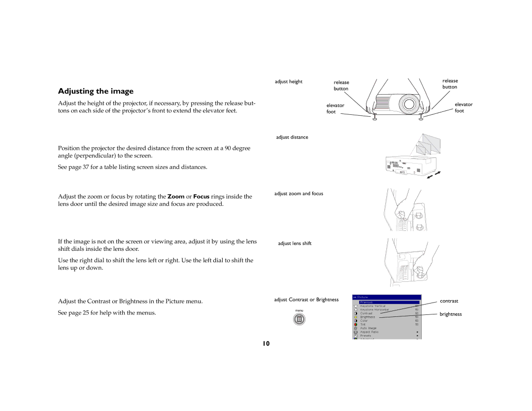 InFocus IN42ff manual Adjusting the image 