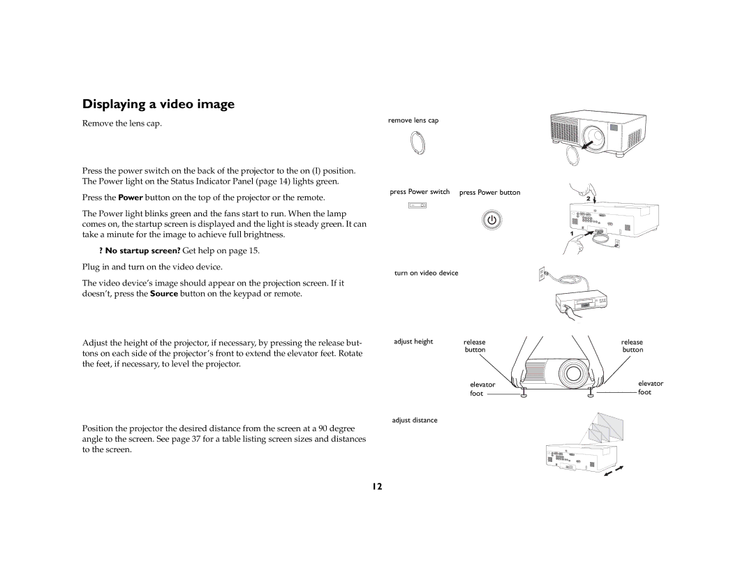 InFocus IN42ff manual Displaying a video image 