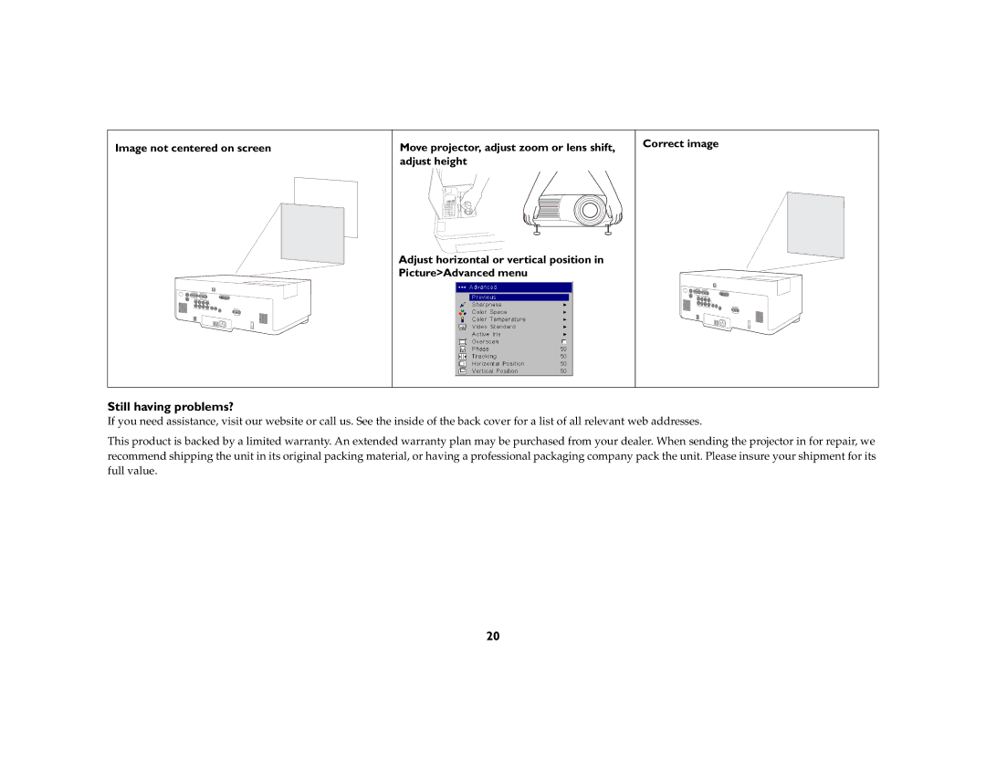 InFocus IN42ff manual Still having problems? 