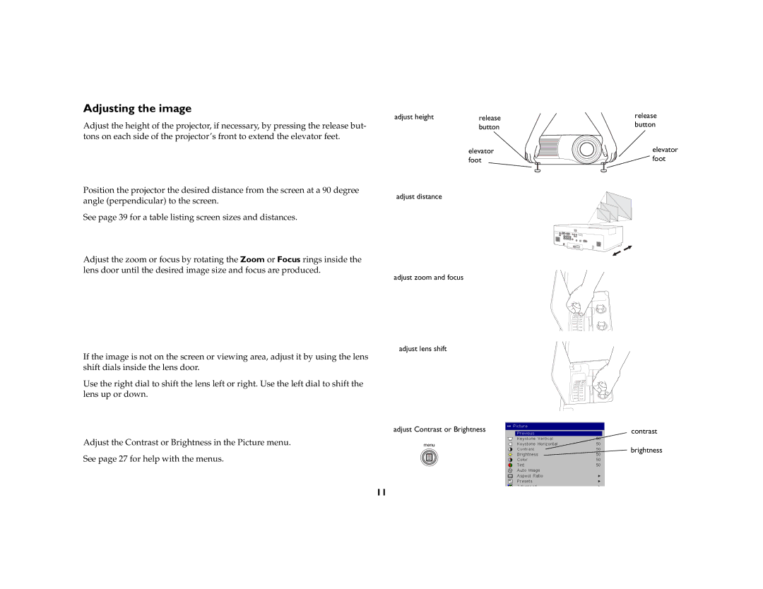 InFocus IN5104, IN5106, IN5102 manual Adjusting the image 