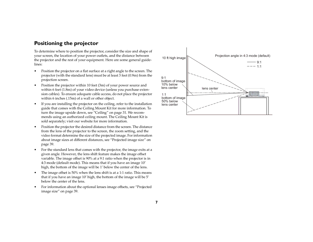 InFocus IN5102, IN5104, IN5106 manual Positioning the projector 