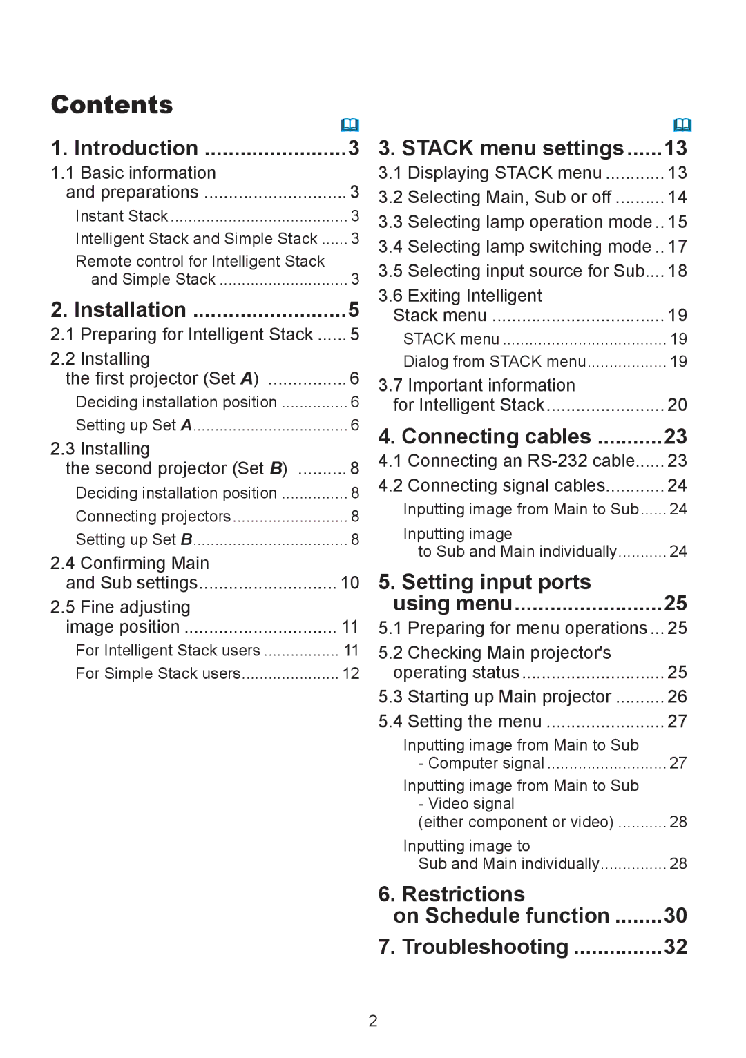 InFocus IN5132, IN5134A, IN5135, IN5144A, IN5142, IN5145 user manual Contents 