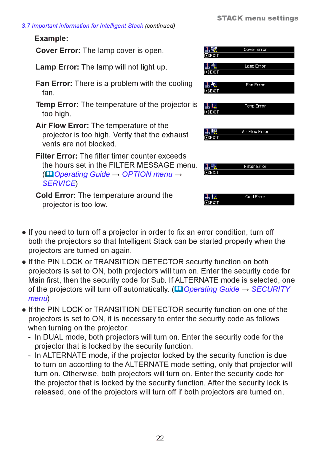 InFocus IN5142, IN5132, IN5134A, IN5135, IN5144A, IN5145 user manual Example, Service 