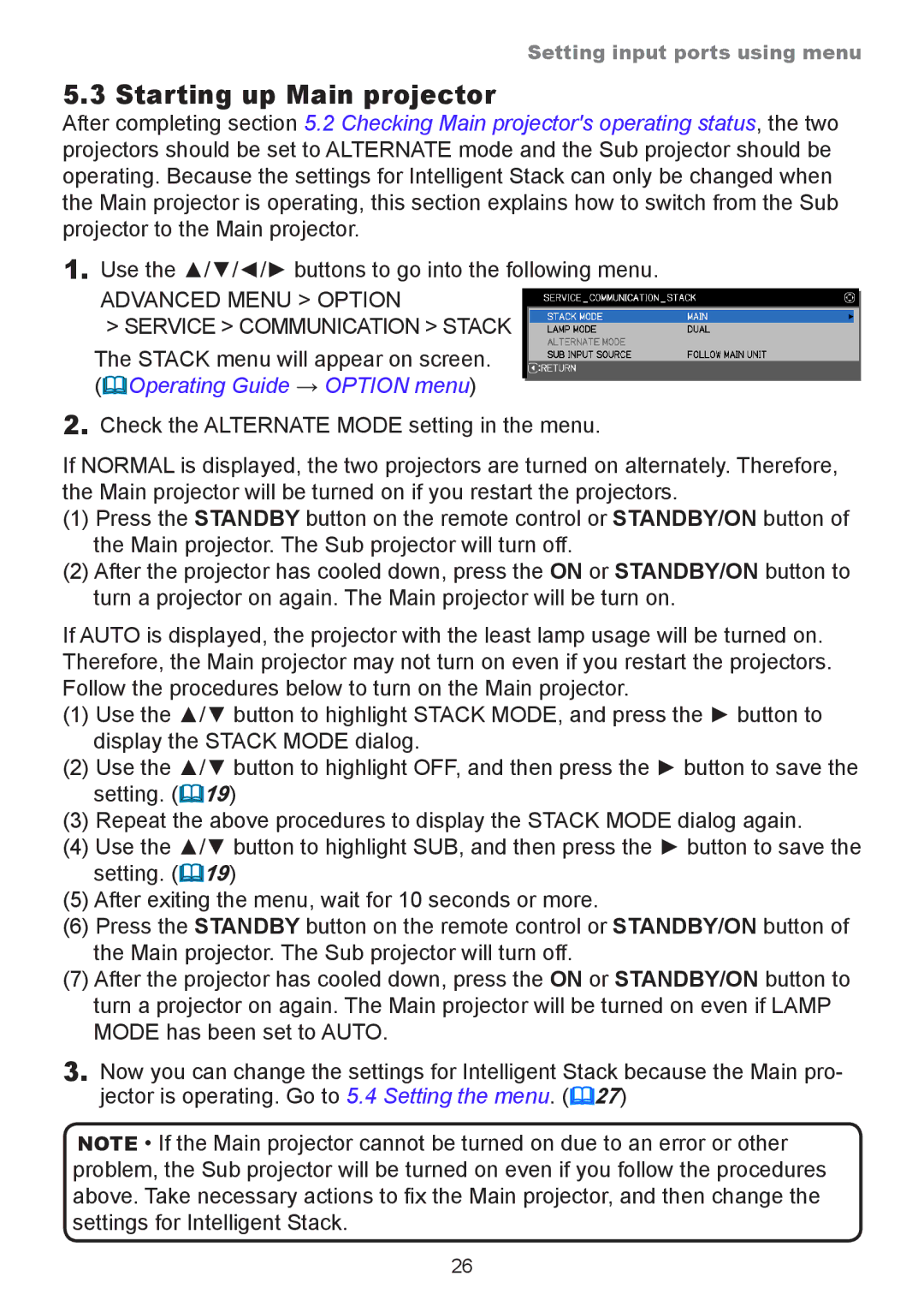 InFocus IN5132, IN5134A, IN5135, IN5144A, IN5142, IN5145 user manual Starting up Main projector 