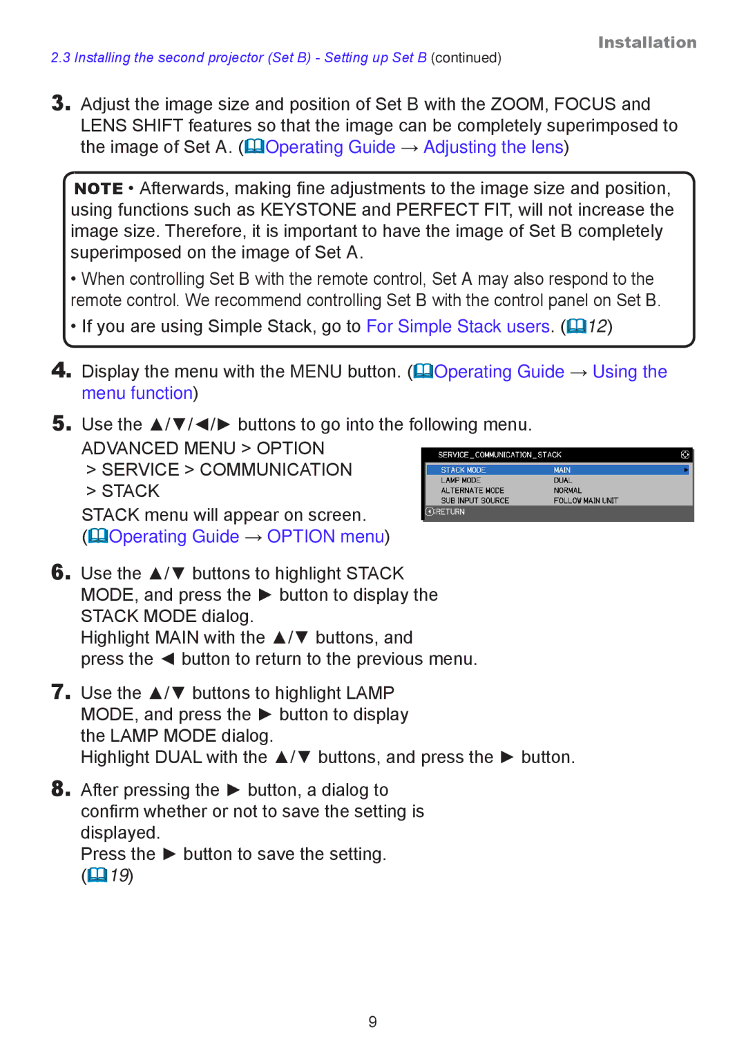 InFocus IN5134A, IN5132, IN5135, IN5144A, IN5142, IN5145 user manual Installation 