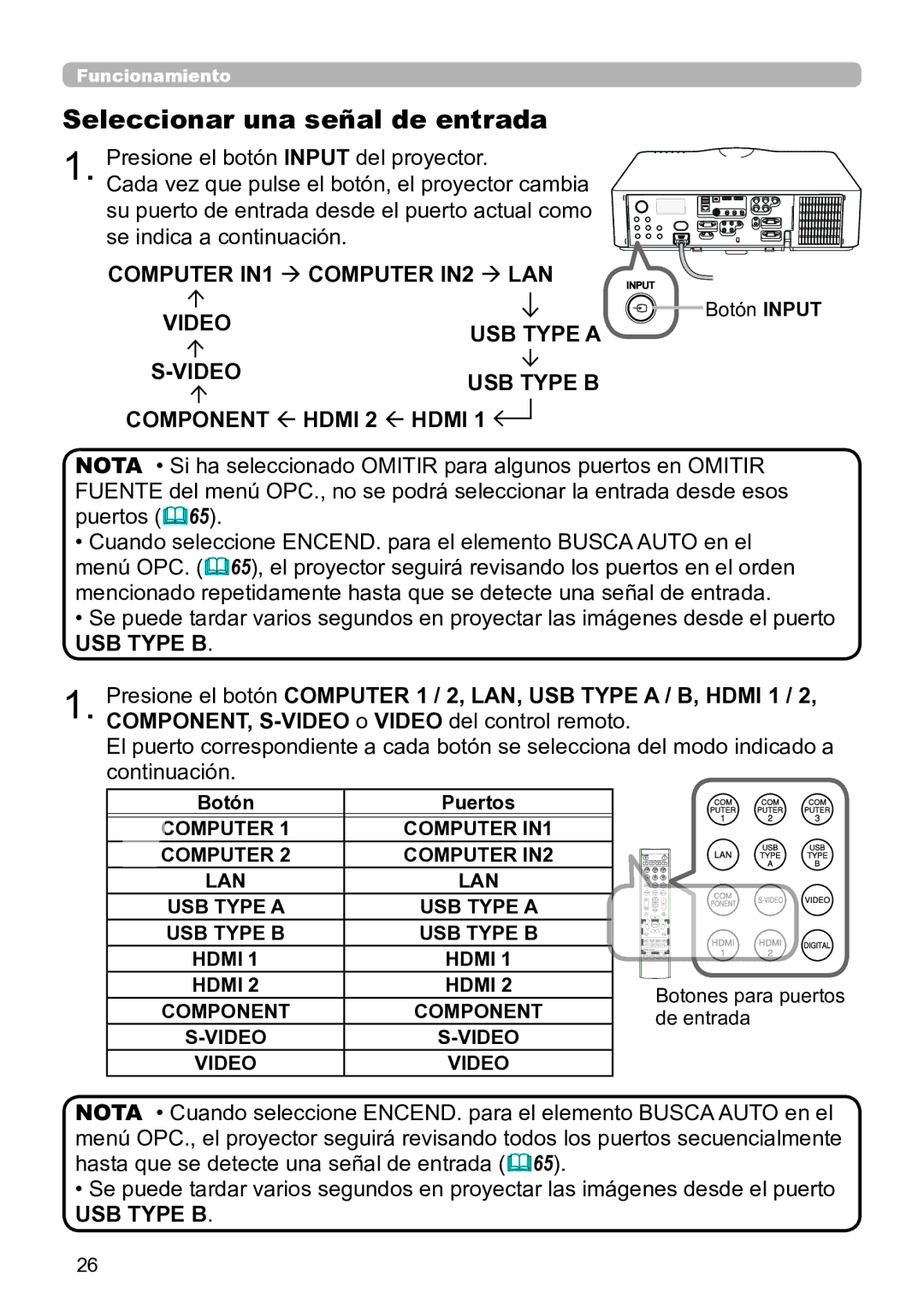 InFocus IN5142C, IN5135C, IN5134C, IN5132C, IN5144C, IN5145C user manual Seleccionar una señal de entrada, Component, Video 