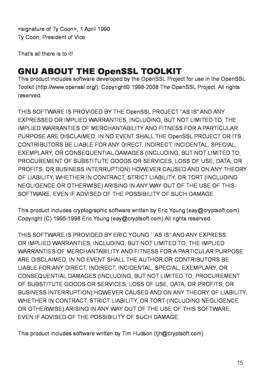 InFocus IN5134C, IN5135C, IN5132C, IN5144C, IN5142C, IN5145C user manual GNU ABOUT THE OpenSSL TOOLKIT 